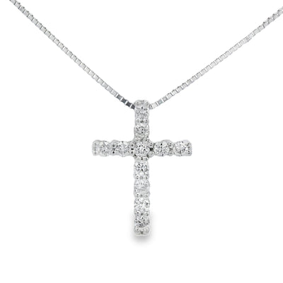 .15ct Diamond Cross Pendant in 14KT White Gold
