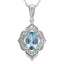 Aquamarine Diamond Pendant in 10KT White Gold