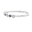 Conjunto de Anillos Apilables de Zafiro y Diamante en Oro Blanco de 14KT