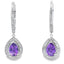 Boucles d'oreilles pendantes en améthyste et diamant de 0,88 ct en or blanc 10KT