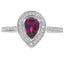Bague en diamant de grenat naturel de 0,56 ct en or blanc 10KT