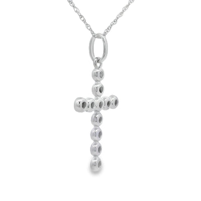 Pendentif Croix en Diamant de 0,15 ct en Or Blanc 14KT
