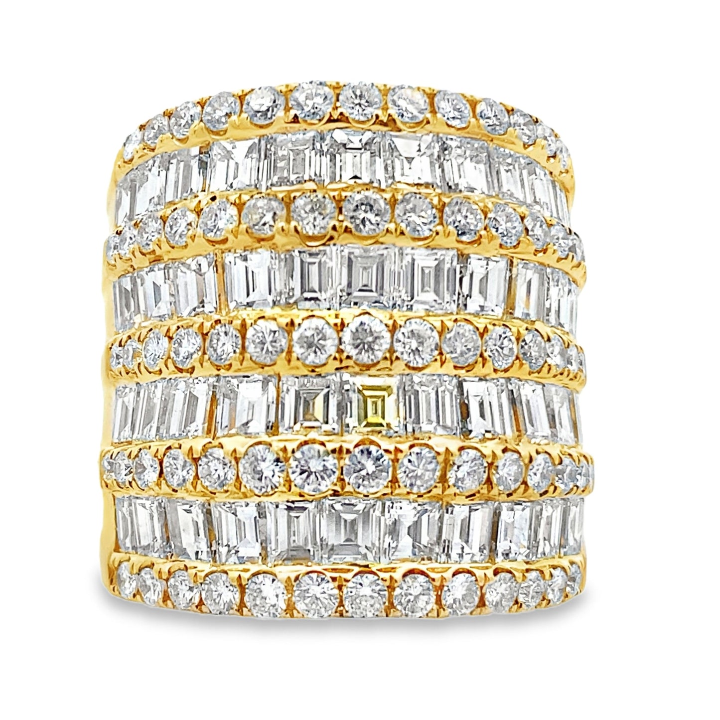 Genuine 6.65ct Diamond Ring in 18KT Yellow Gold