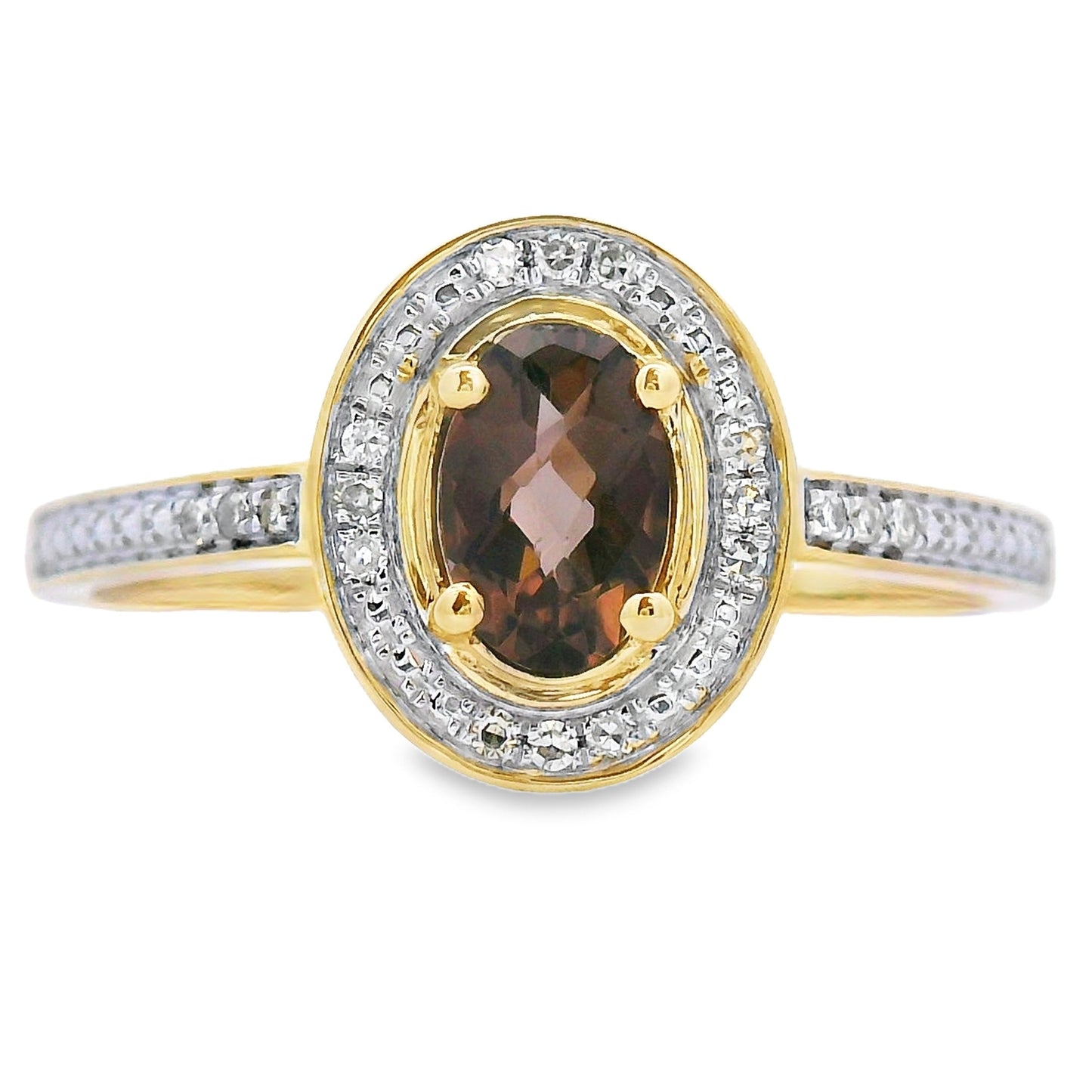 Natural .42ct Quartz Diamond Ring in 10KT Yellow Gold