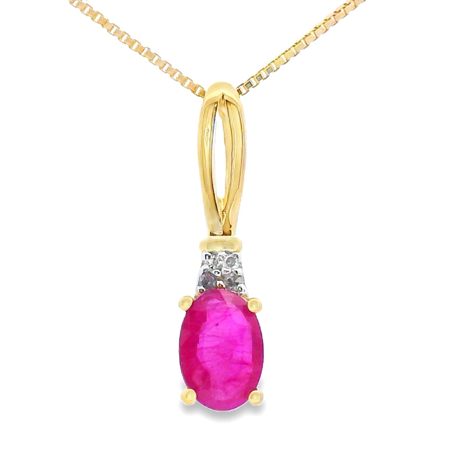 .38ct Ruby and Diamond Pendant in 10KT Yellow Gold