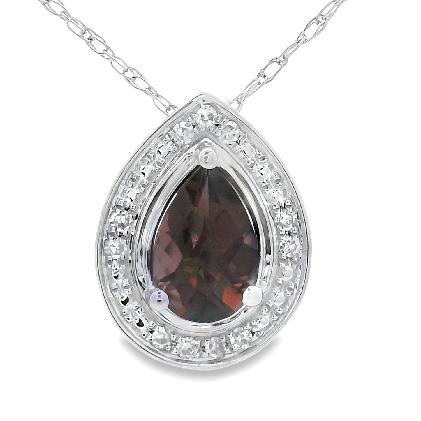 .39ct Quartz and Diamond Pendant in 10KT White Gold