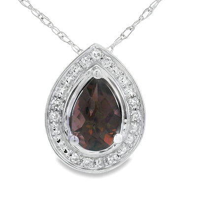 .39ct Quartz and Diamond Pendant in 10KT White Gold