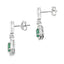 .95ct Emerald Diamond Dangle Earrings in 10KT White Gold