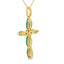 Pendentif croix en émeraude de 1,11 ct en or jaune 10KT