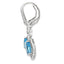 Pendientes Colgantes de Topacio Azul y Diamante en Oro Blanco de 10KT