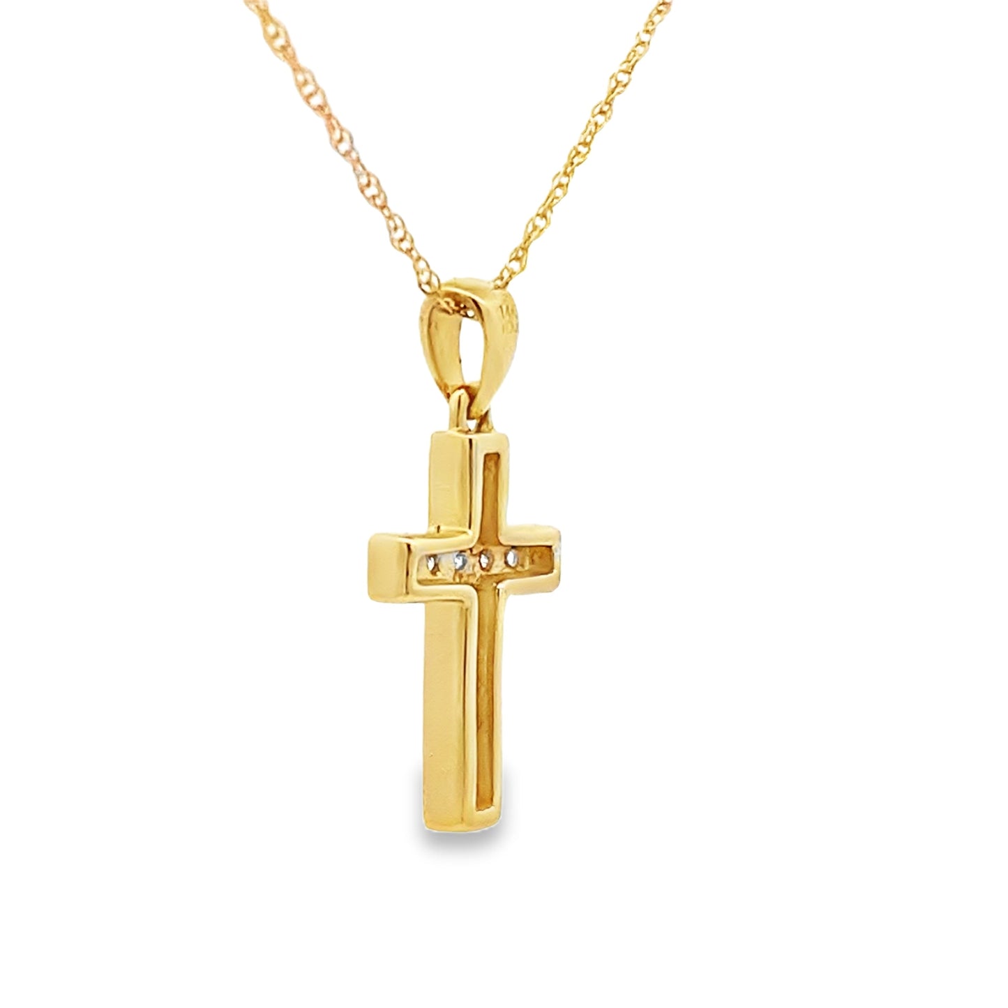 .12ct Diamond Cross Pendant in 14KT Yellow Gold