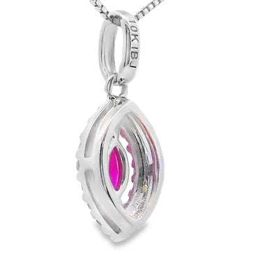 .26ct Ruby and Diamond Pendant in 10KT White Gold