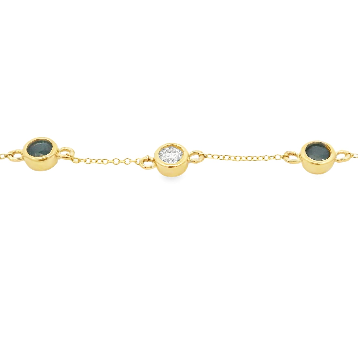 .74ct Sapphire Diamond Bracelet in 14KT Yellow Gold