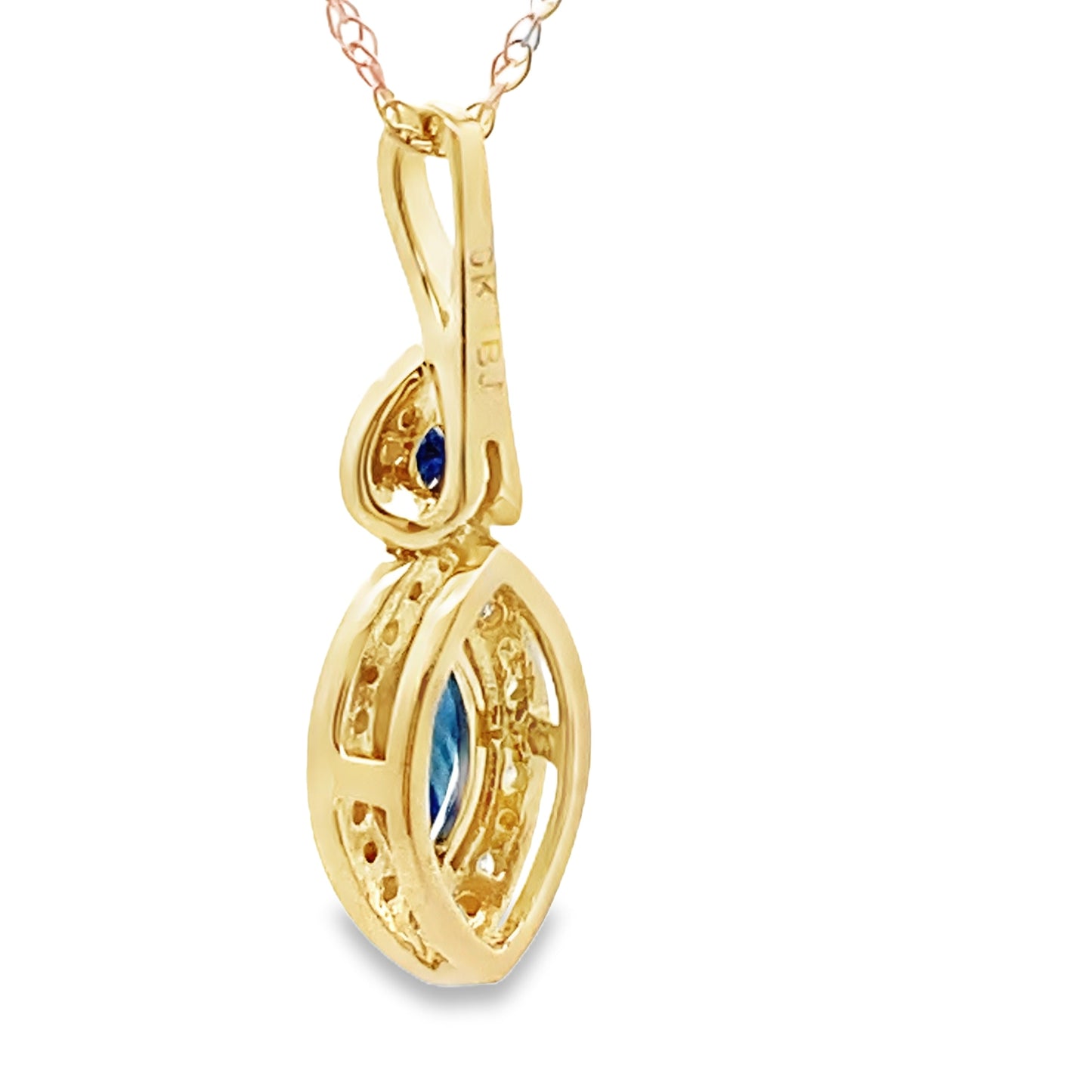 Sapphire Diamond Fashion Pendant in 10KT Yellow Gold
