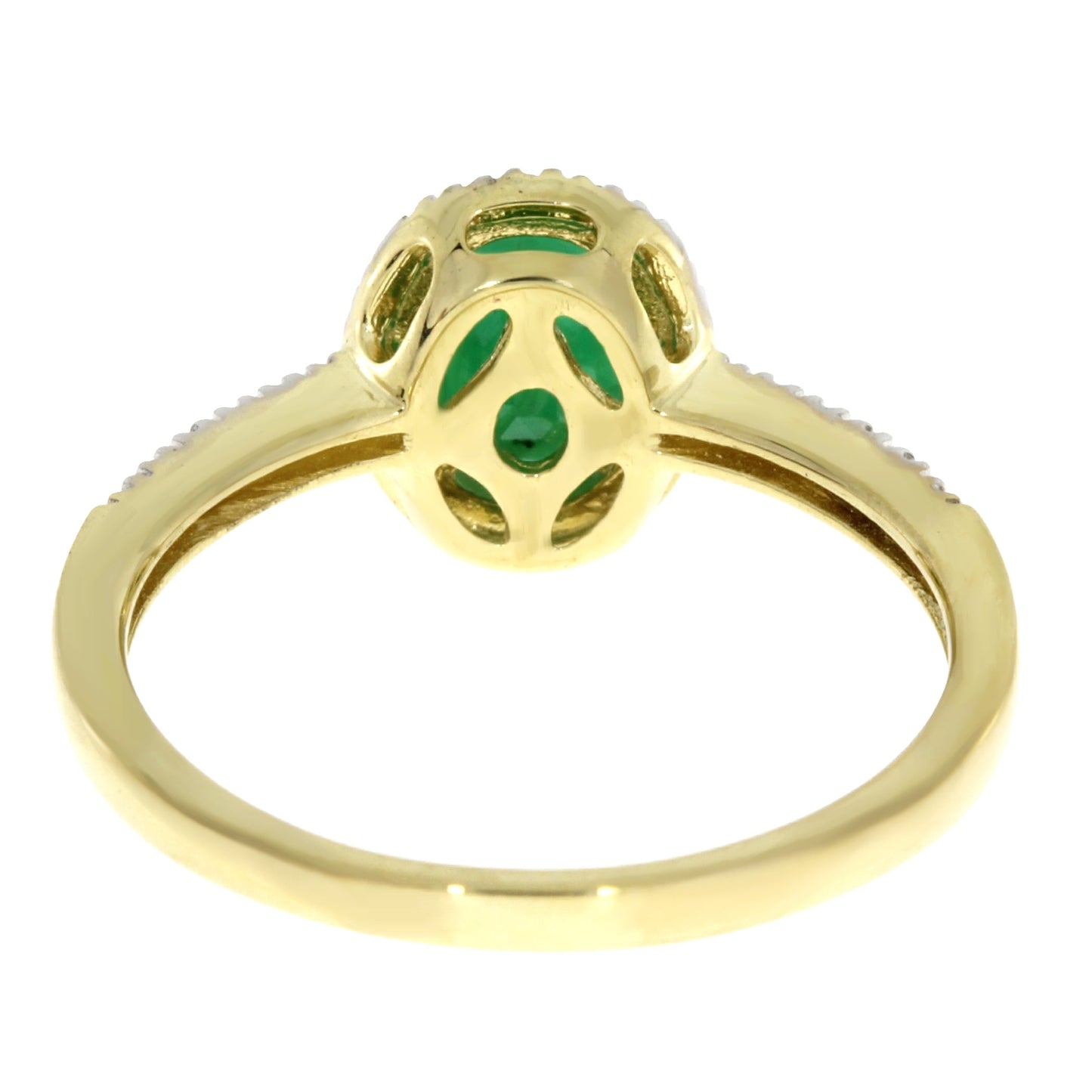 Natural .94ct Emerald and Diamond Ring in 14KT Yellow Gold