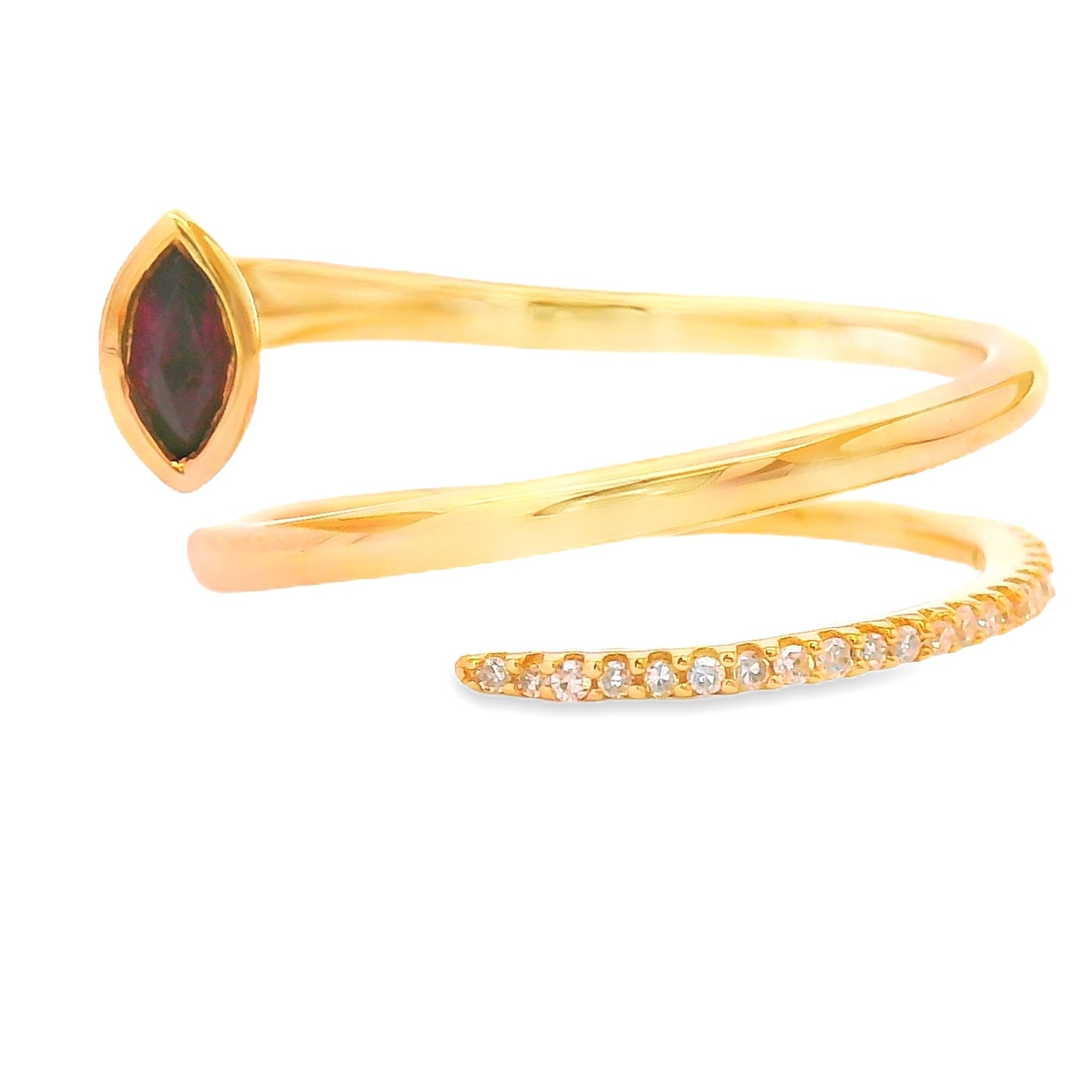 Anillo de Rubí y Diamante de 0.79ct en Oro Amarillo de 14KT