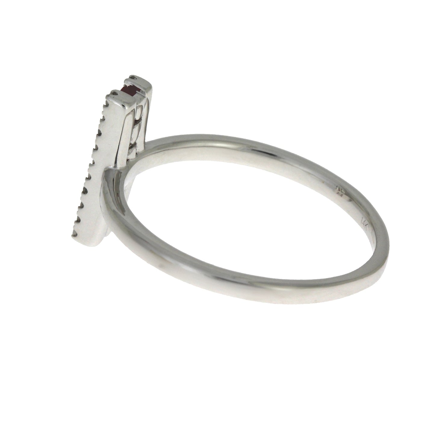 Genuine .30ct Ruby and Diamond Ring in 14KT White Gold