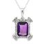 Pendentif de mode en améthyste et diamant en or blanc 10KT