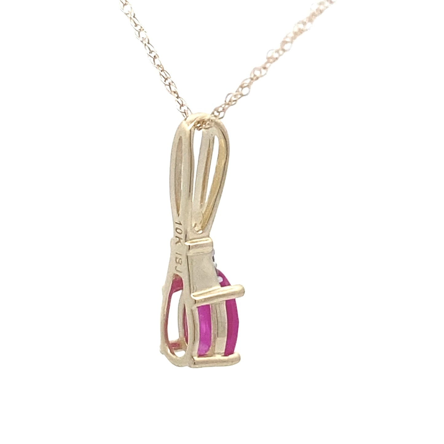 .02ct Ruby Diamond Pendant in 10KT Yellow Gold