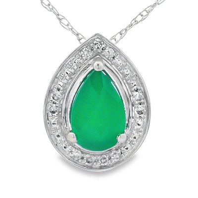 Chalcedony Diamond Fashion Pendant in 10KT White Gold