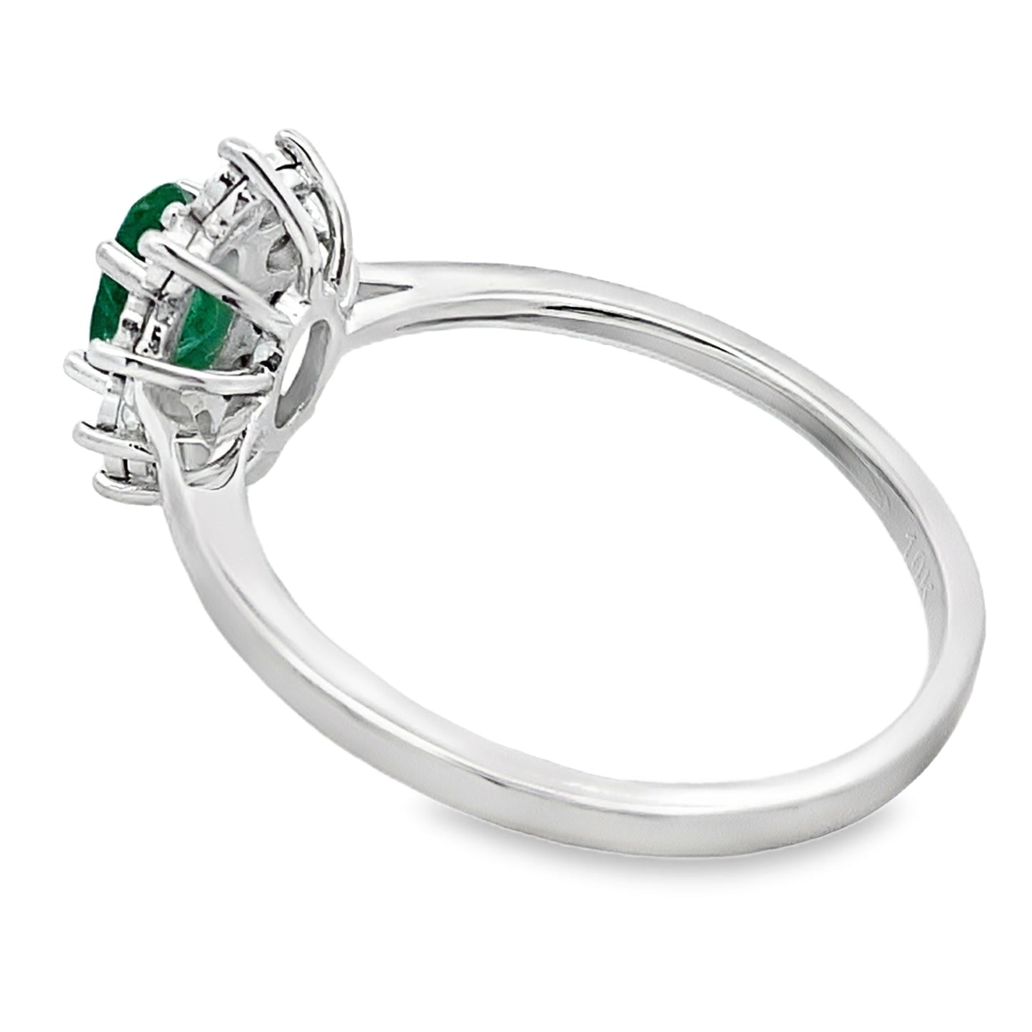 Genuine .43ct Emerald Diamond Ring in 10KT White Gold