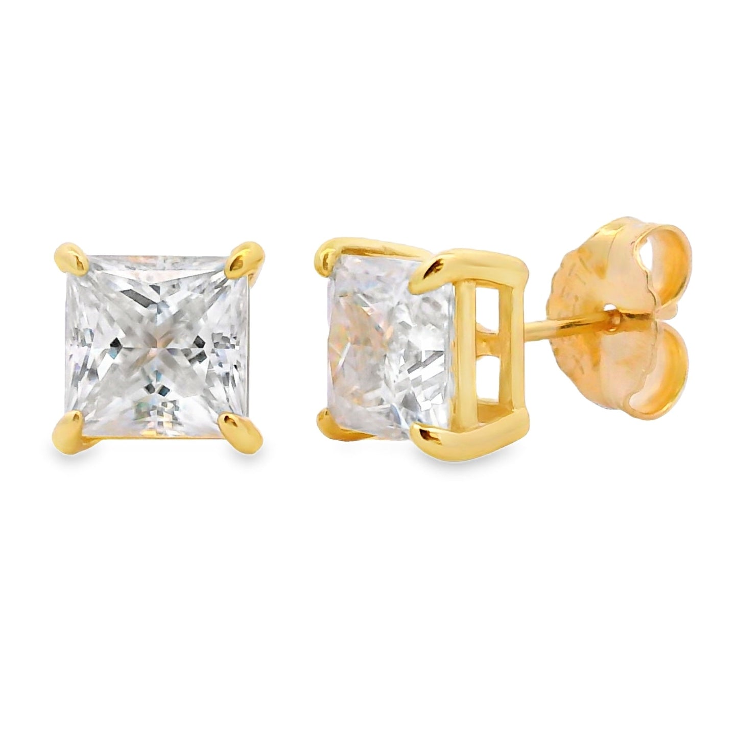 Natural 4.20ct Moissanite Stud Earrings in Sterling Silver