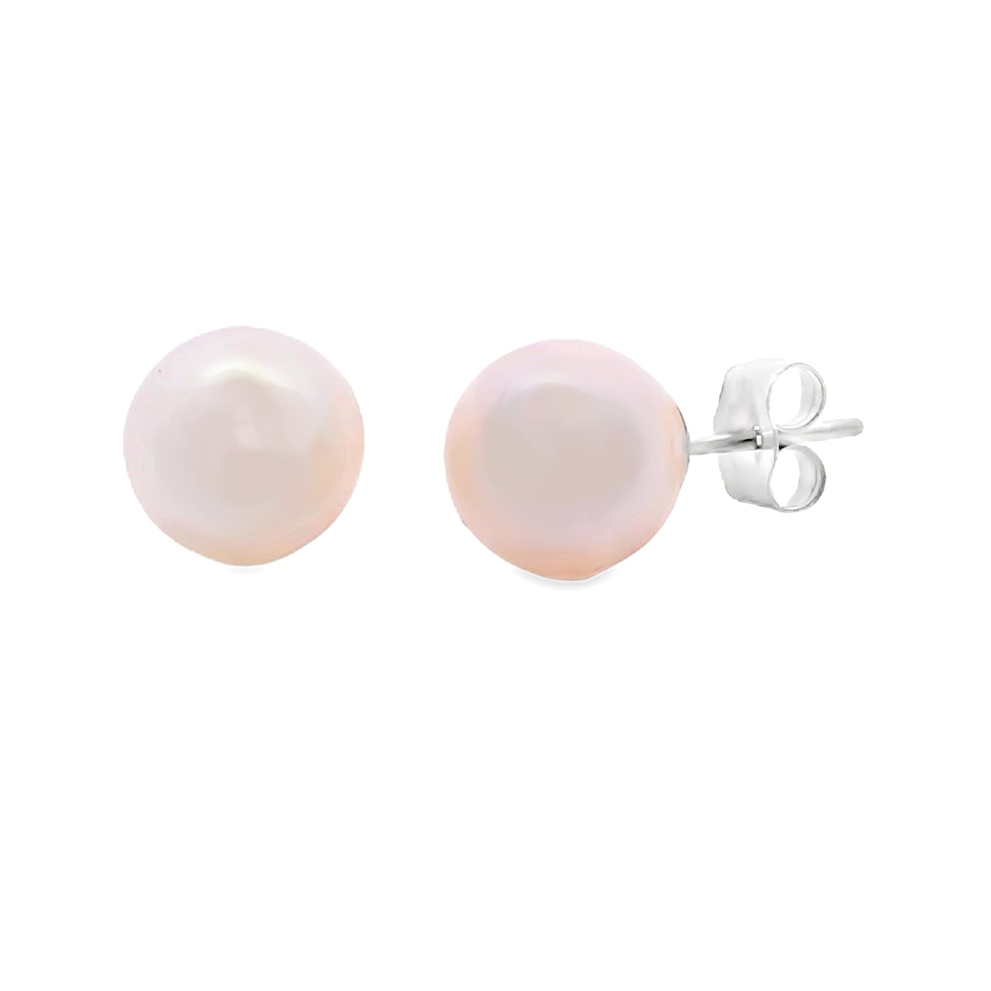 Pendientes de perlas de agua dulce naturales en oro blanco de 14 quilates