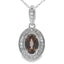 .42ct Colgante de Cuarzo y Diamante en Oro Blanco de 10KT