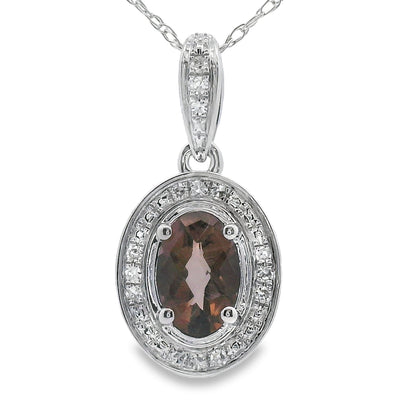 .42ct Quartz and Diamond Pendant in 10KT White Gold