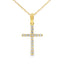 Pendentif croix en diamant de 0,11 ct en or jaune 14KT