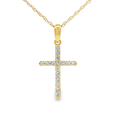 .11ct Diamond Cross Pendant in 14KT Yellow Gold