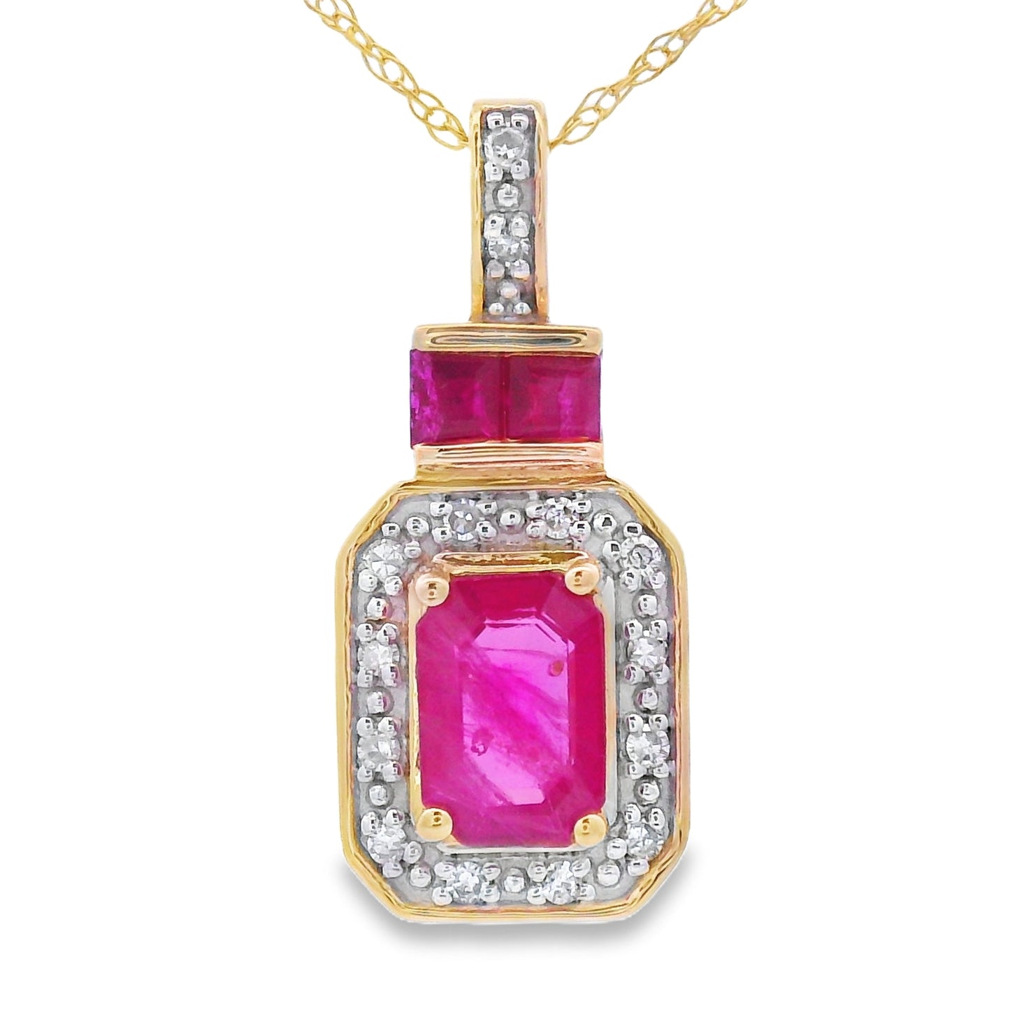 .82ct Ruby Diamond Pendant in 14KT Yellow Gold