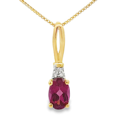 Rhodolite Garnet Pendant in 10KT Yellow Gold