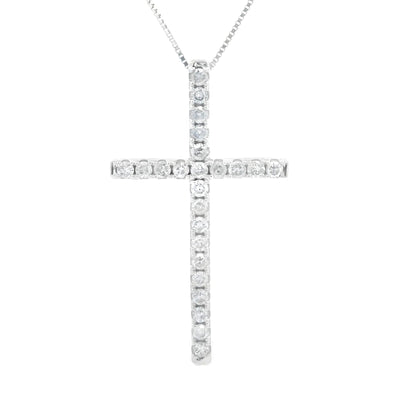.38ct Diamond Cross Pendant in 14KT White Gold