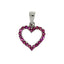 Colgante de Corazón de Rubí Natural en Oro Blanco de 10KT
