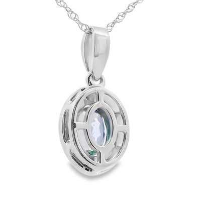 Mystic Fire Topaz Pendant in 10KT White Gold