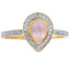 Anillo de Diamante de Cuarzo Rosa de 0.44ct en Oro Amarillo de 10KT