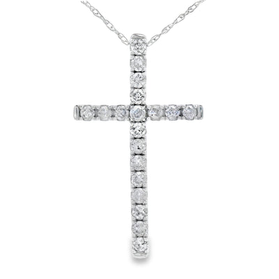 .33ct Diamond Cross Pendant in 14KT White Gold