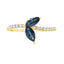 Bague en saphir et diamant naturel de 0,36 ct en or jaune 14KT