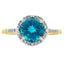 1.35ct London Blue Topaz Diamond Ring in 10KT Yellow Gold