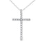 Pendentif croix en diamant de 0,19 ct en or blanc 14KT