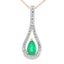 .37ct Pendentif Émeraude et Diamant en Or Jaune 10KT