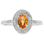 Natural .47ct Citrine Diamond Ring in 10KT White Gold