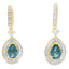 Boucles d'oreilles pendantes en topaze bleue de Londres en or jaune 10KT