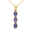 Pendentif de mode en tanzanite et diamant en or jaune 10KT