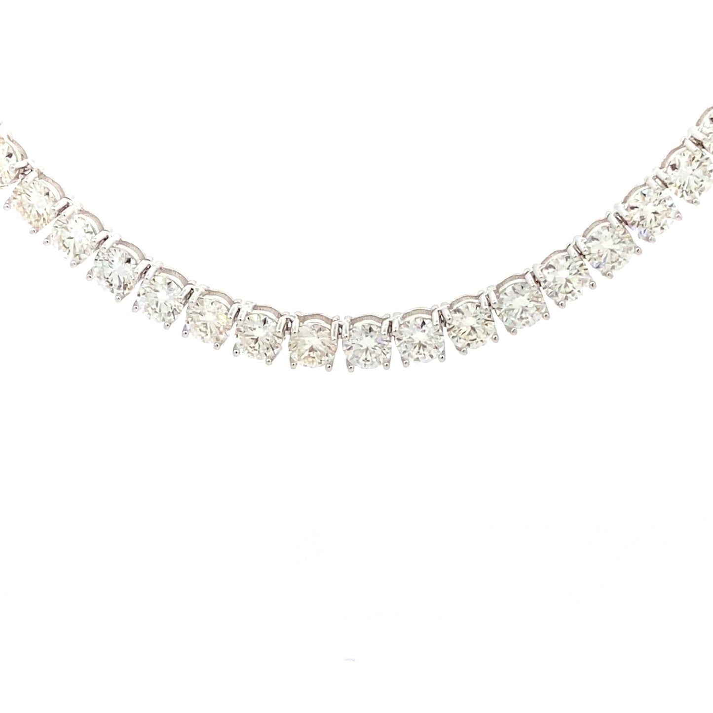 45.00ct Moissanite Tennis Necklace in Sterling Silver