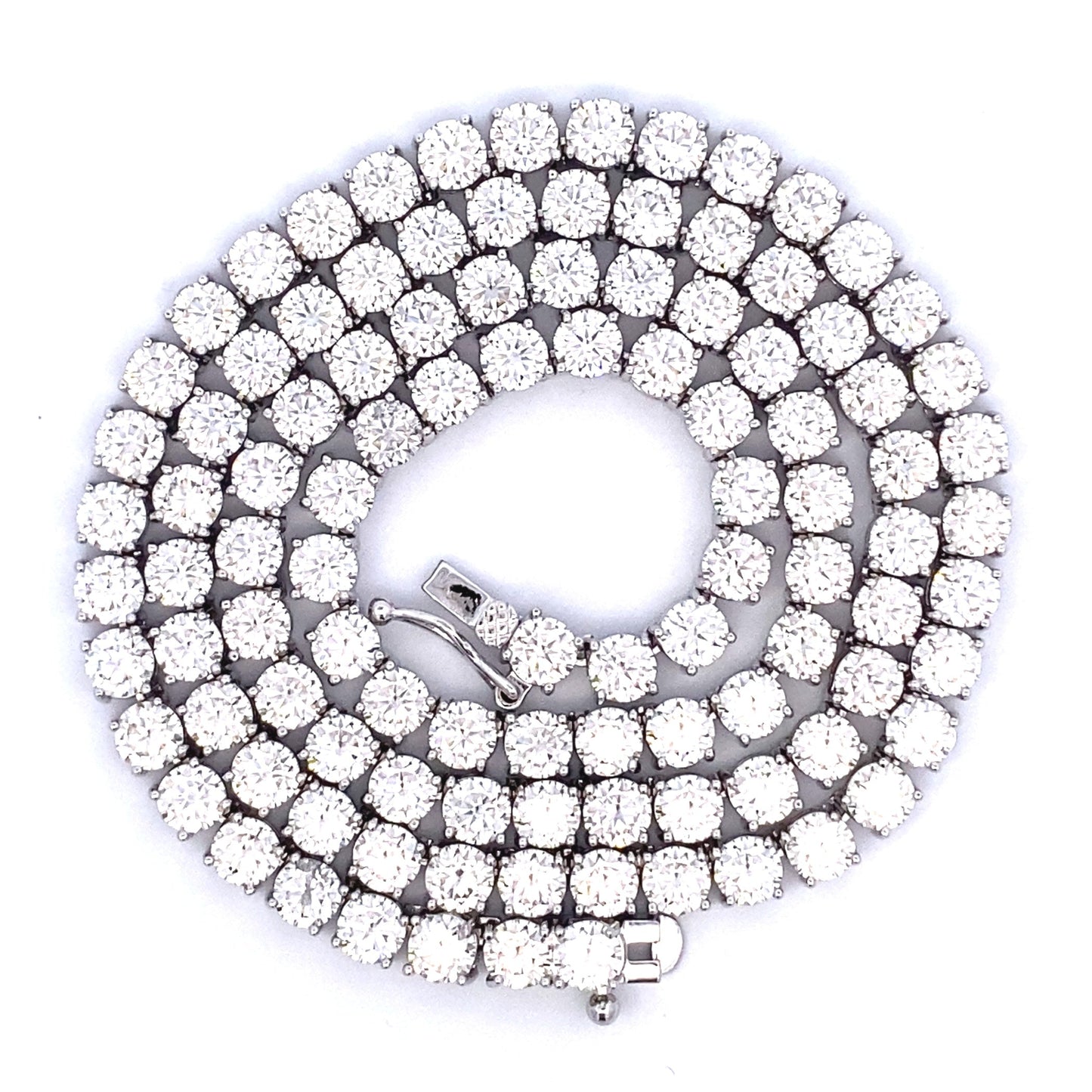 45.00ct Moissanite Tennis Necklace in Sterling Silver