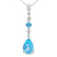 Elegant Blue Topaz and Diamond Pendant in 10KT White Gold