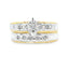 Conjunto de Anillos de Compromiso de Diamante Elegante en Plata de Ley y Oro de 14KT