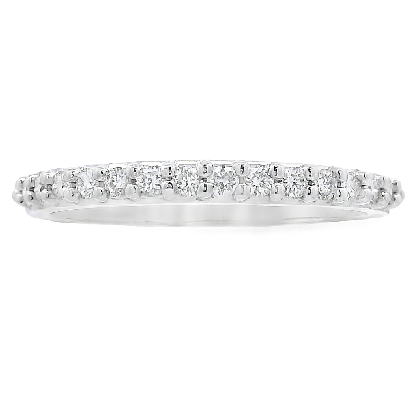 Genuine .25ct Diamond Wedding Band Ring in 14KT White Gold